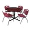 Cain Cain Round Table & Chair Set, Wood, Metal, Plastic Top, Mahogany TB48RNDMH47BY - alternate 1